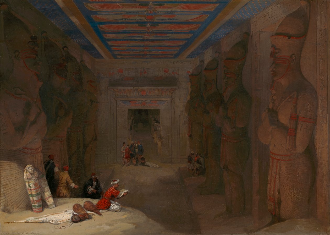 The Hypostyle Hall of the Great Temple at Abu Simbel, Egypt by David Roberts