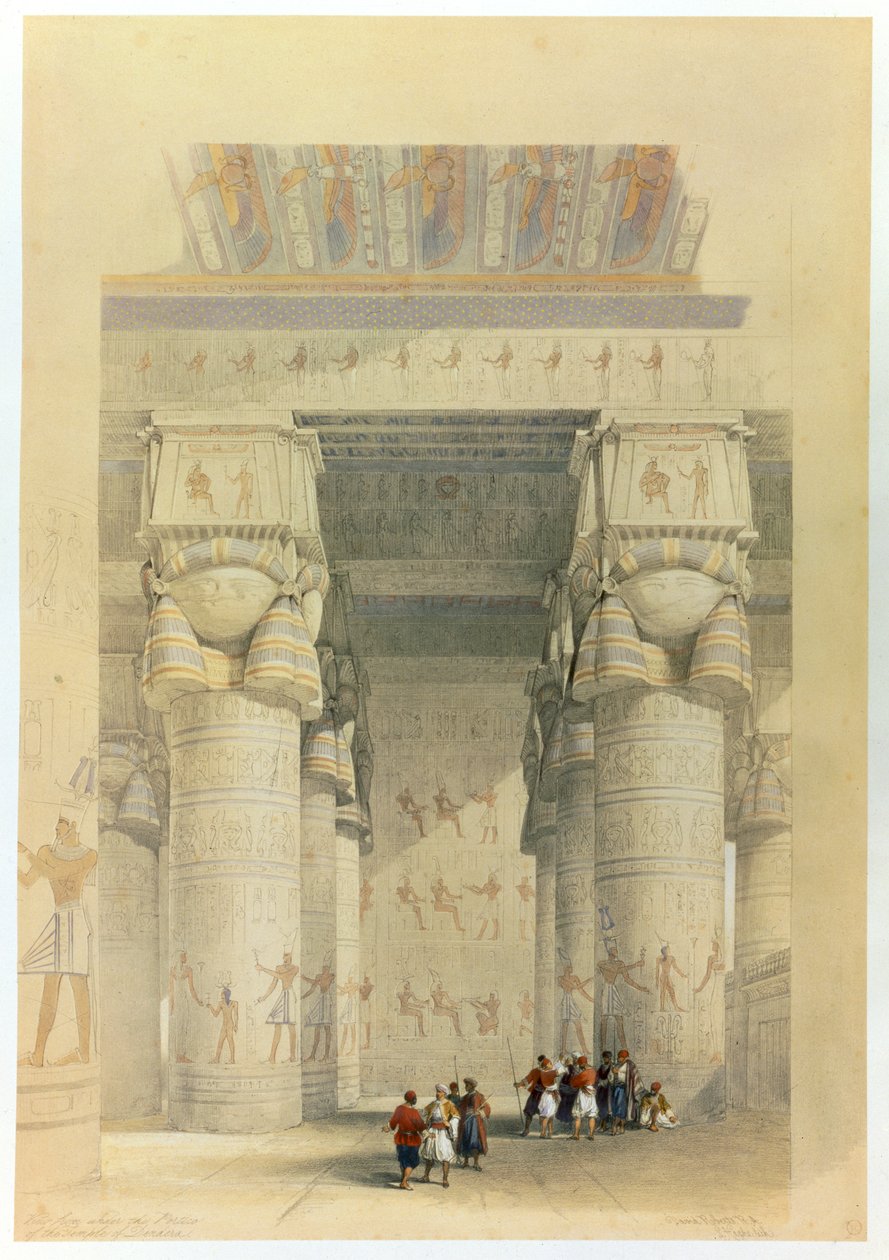View from under the portico of the Temple at Denderah, Egypt, 19th century by David Roberts
