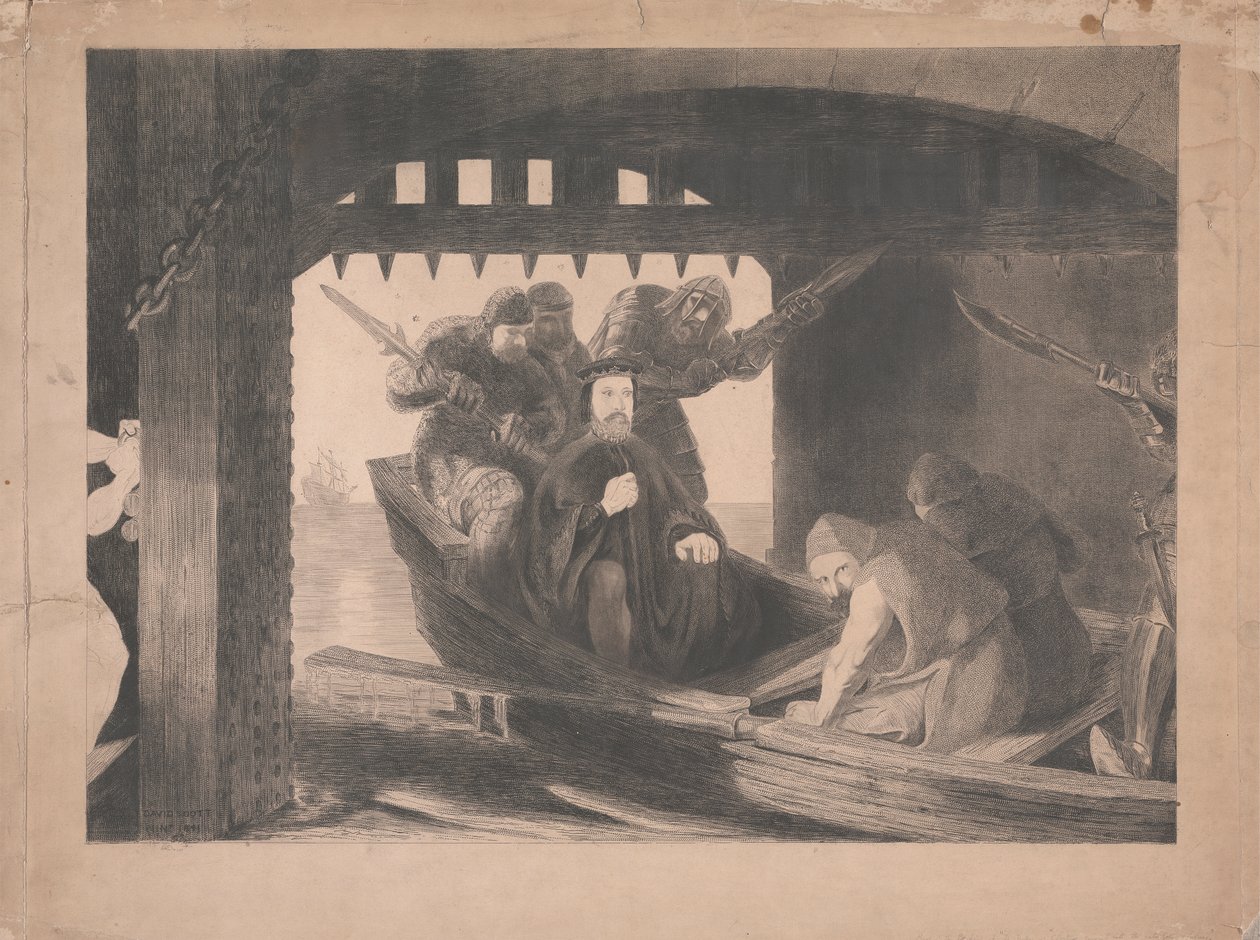Duke of Gloucester Taken into the Water Gate of Calais, 1380 by David Scott