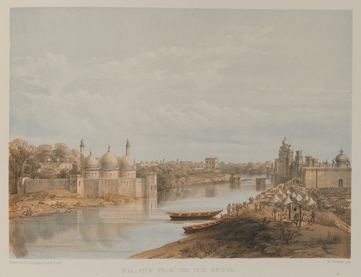View from the Iron Bridge, Lucknow by David Scott Lieutenant Colonel (after) Dodgson