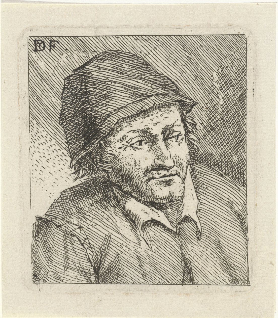 Bust of a Man with Hat Facing Right by David Teniers (II)