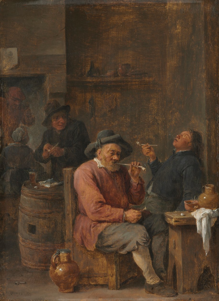 Peasants Smoking in an Inn, c. 1640 by David Teniers the Elder