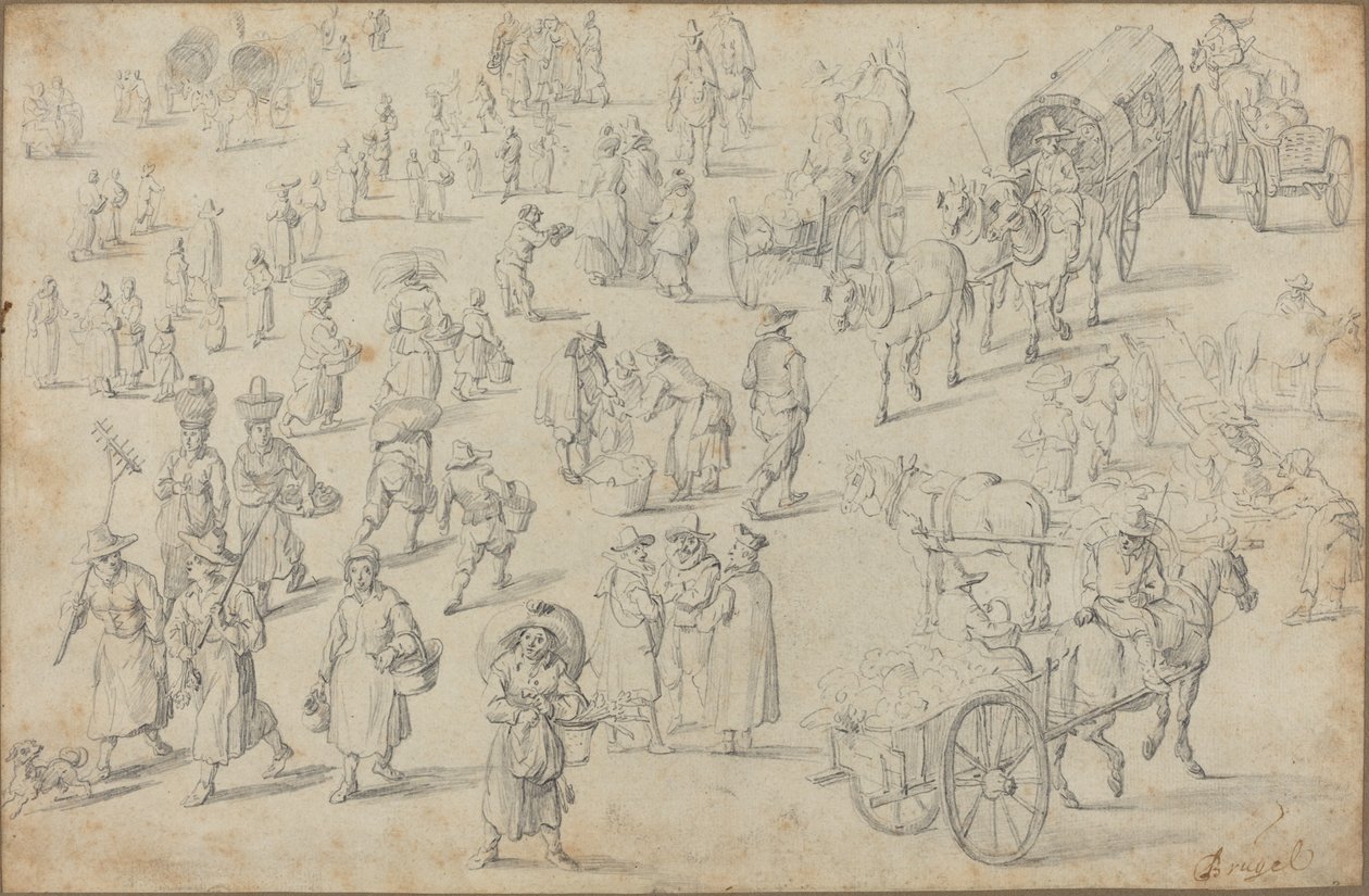 Studies of Market Figures by David Teniers the Younger