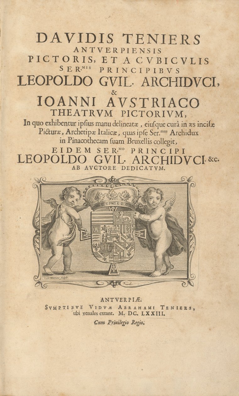 Titlepage Theatrum Pictorium by David Teniers the Younger