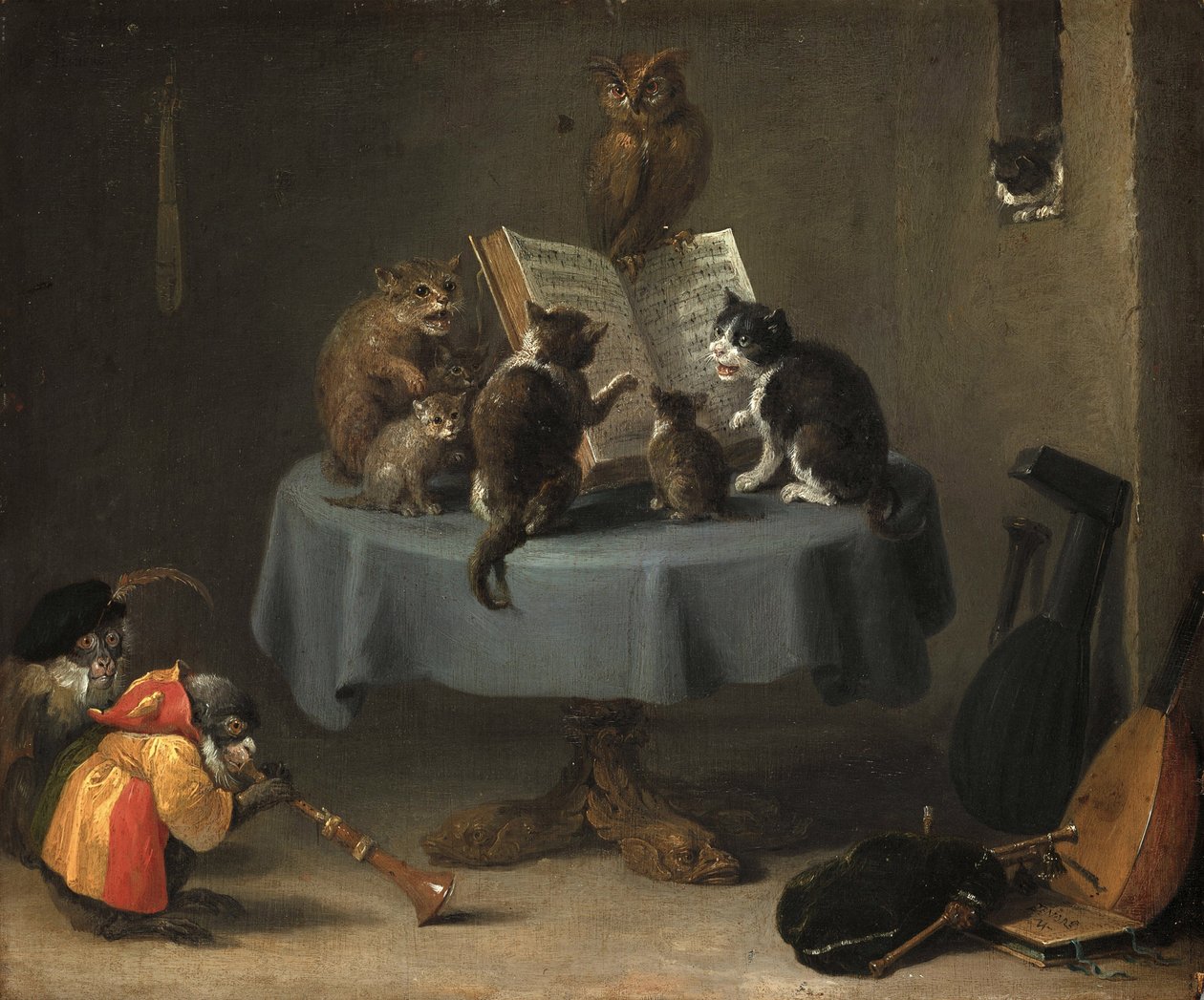 The Concert of Cats by David Teniers the Younger by David Teniers the Younger