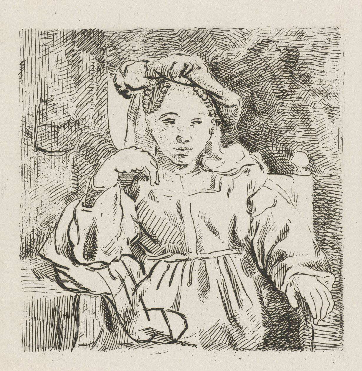 Sitting Girl by David van der Kellen