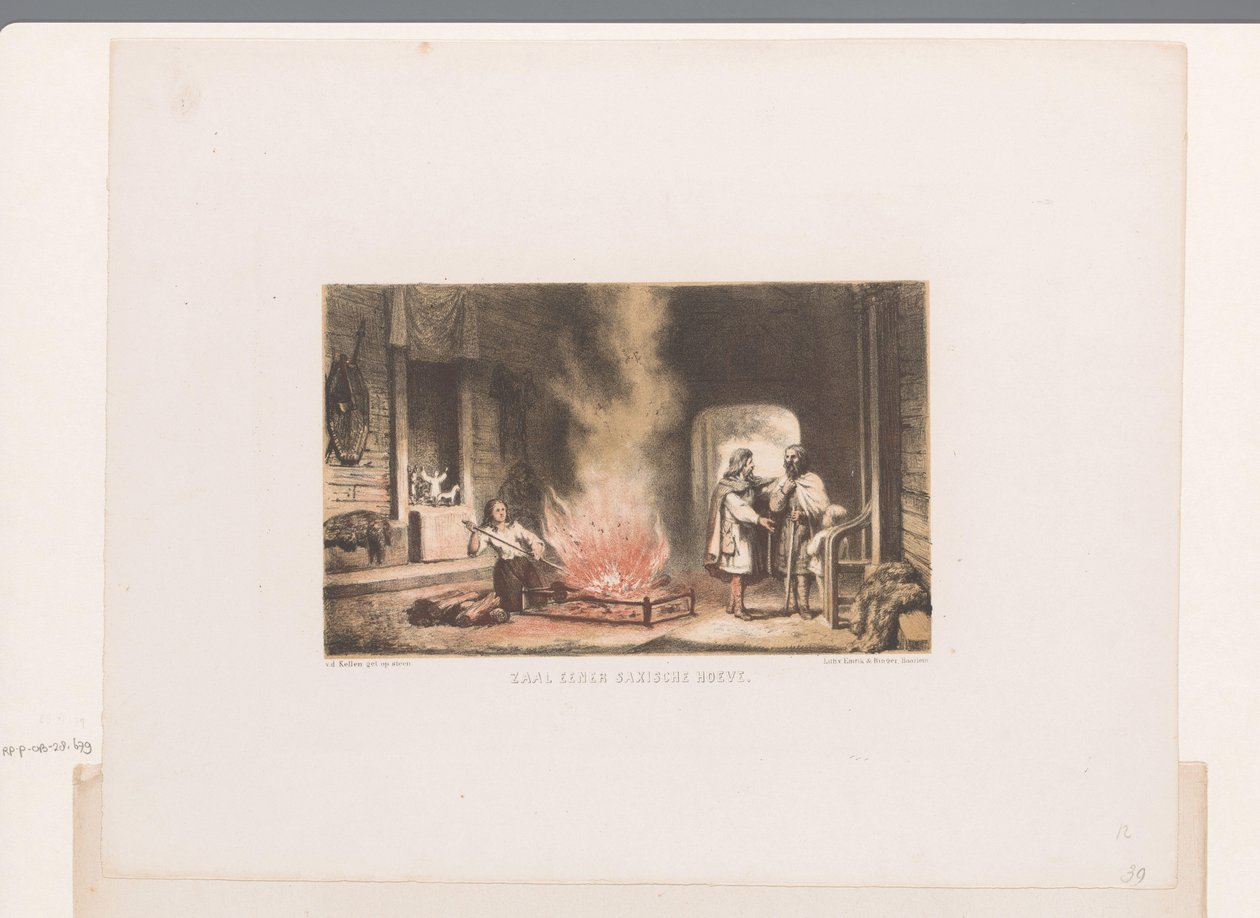 Interior of a Saxon farm (title on object) by David van der Kellen