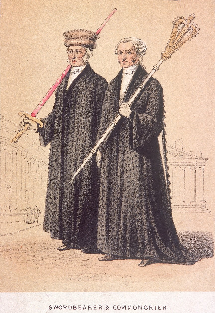 A Swordbearer and a Commoncrier, 1855 by Day and Son
