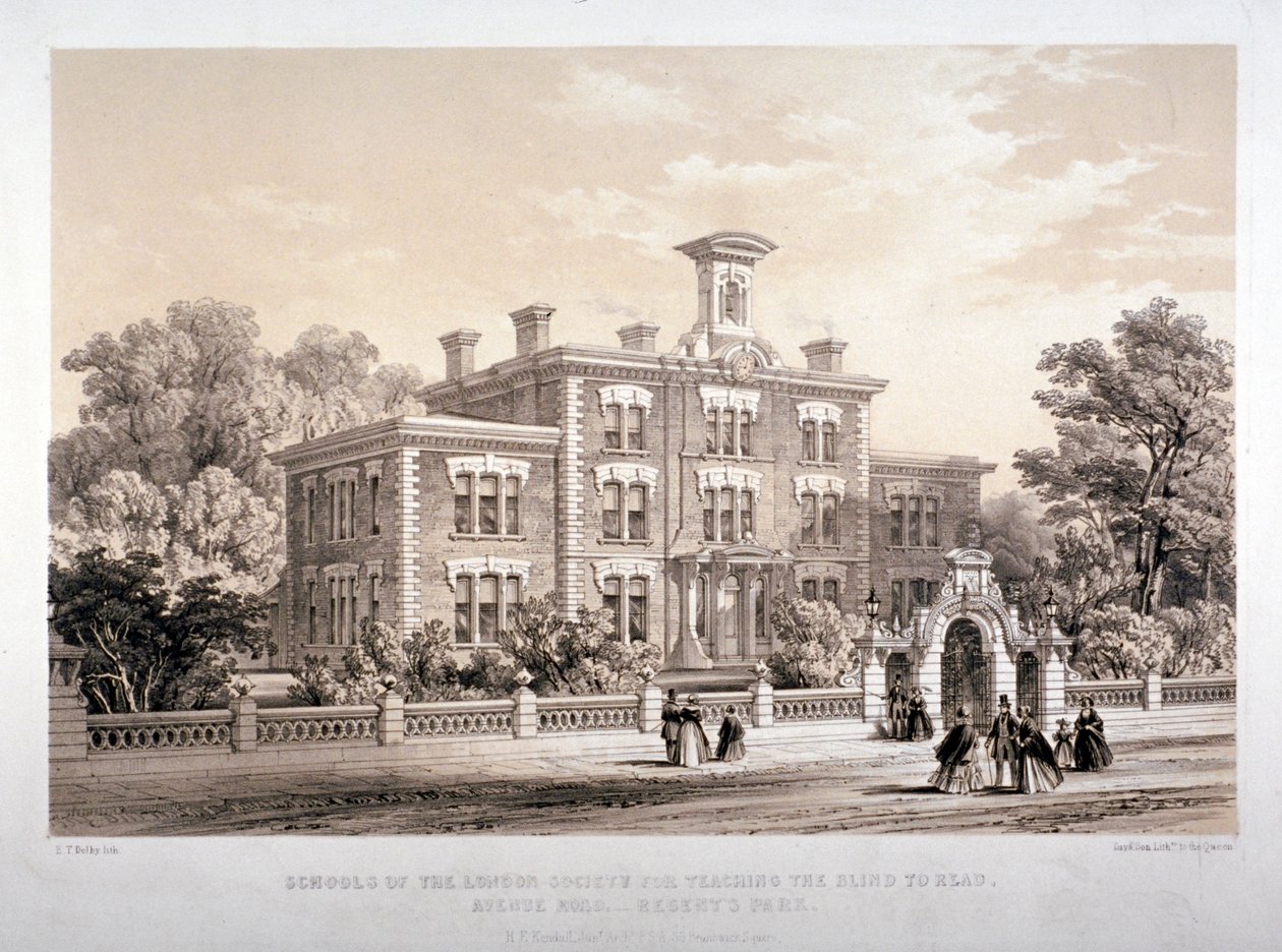 London Society Schools for Teaching Blind People, Avenue Road, Marylebone, London by Day and Son