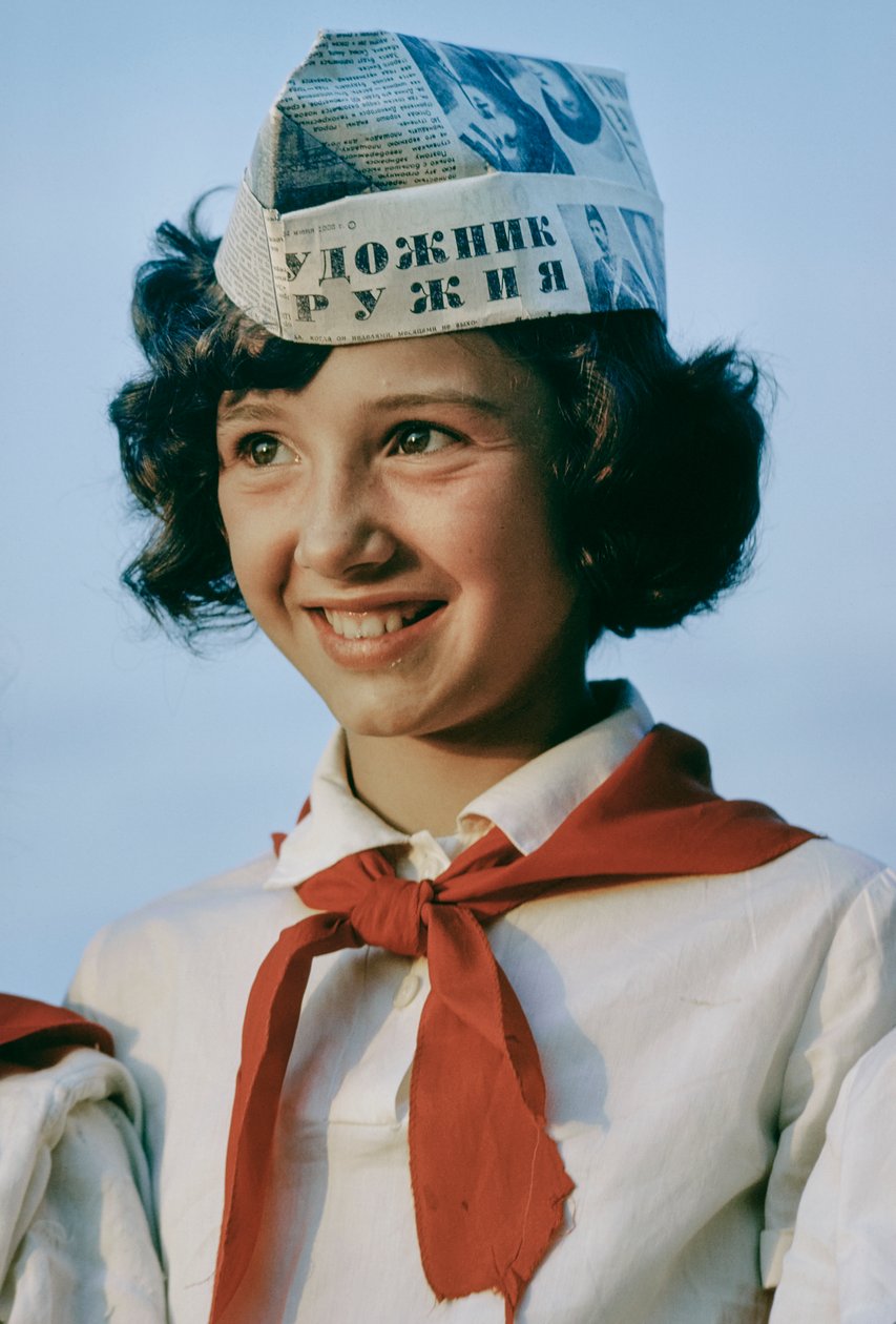Young Girl at Young Pioneer Camp, Compulsory Youth Organization, for Soviet Indoctrination, Khabarovsk, USSR by Dean Conger