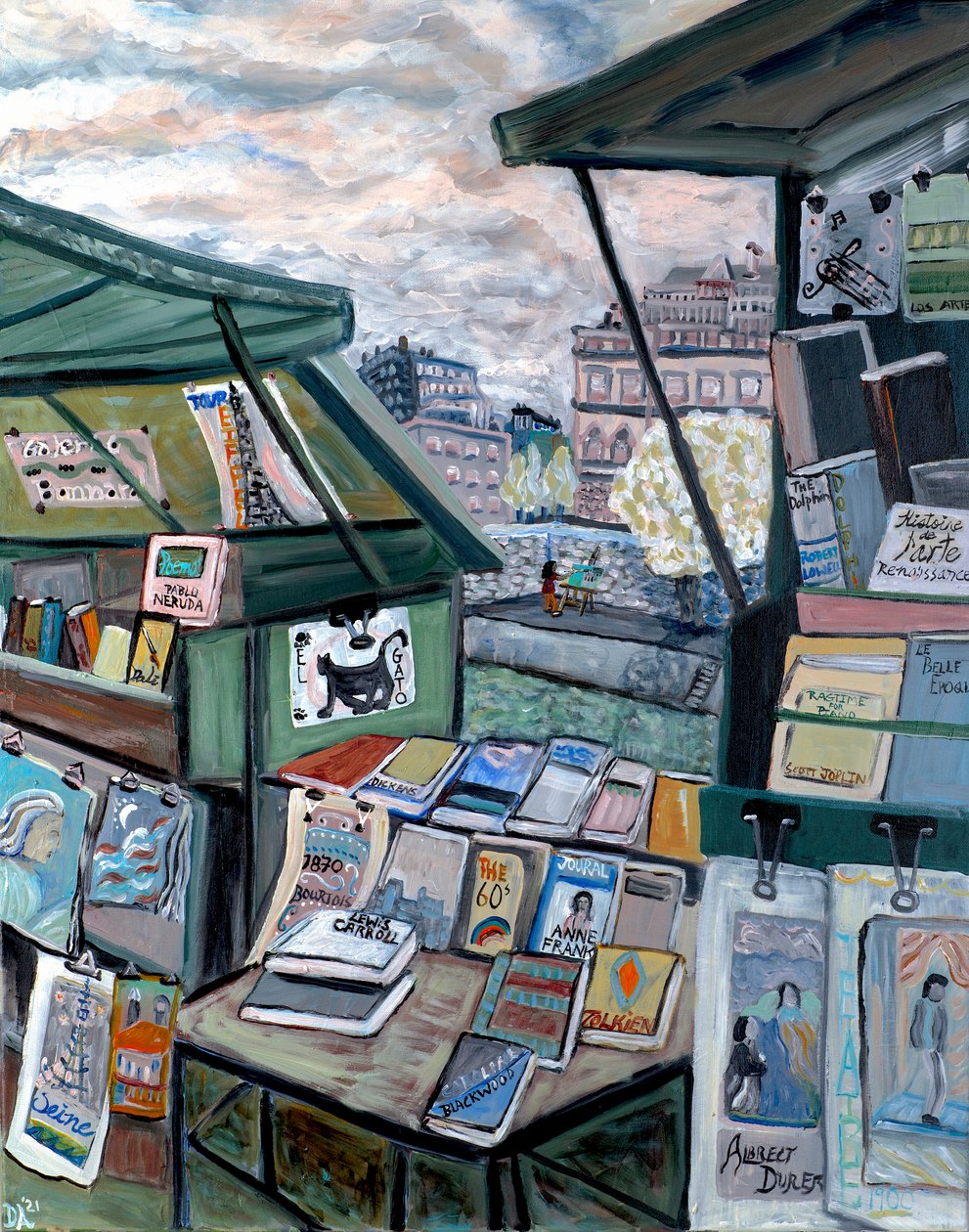 Shops On Seine, 2022 by Deborah Eve Alastra