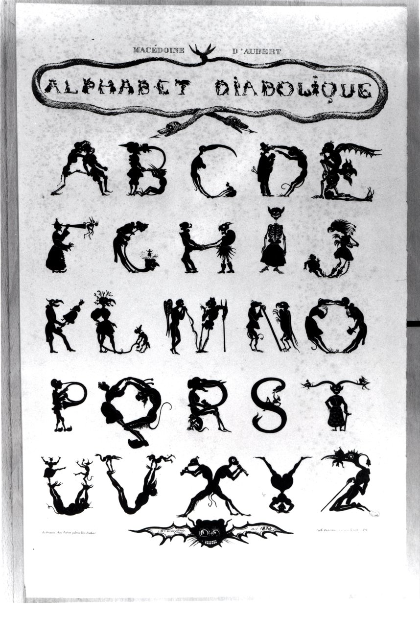 Devilish Alphabet, engraved by Delannois, 1825 by Delaporte