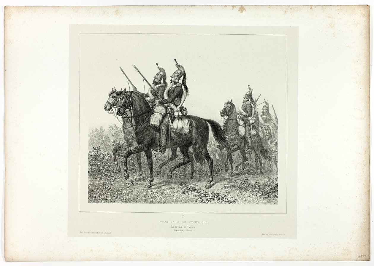 11th Dragoons Advance Guard, from Souvenirs d’Italie: Expédition de Rome by Denis Auguste Marie Raffet