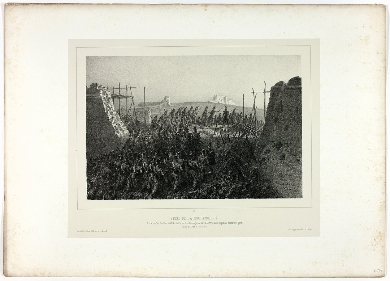 Capture of the Courtine 6-7, from Souvenirs of Italy: Expedition to Rome by Denis Auguste Marie Raffet