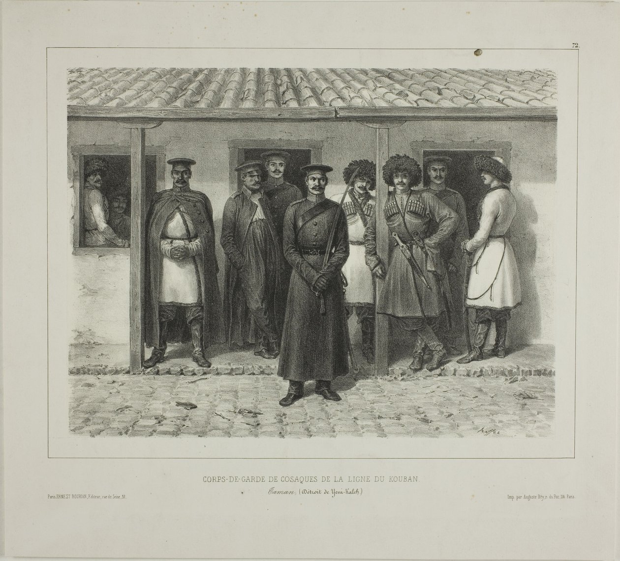 Cossack Bodyguards of the Line, Kuban, Taman, Strait of Yeni-Kale, October 9, 1837 by Denis Auguste Marie Raffet