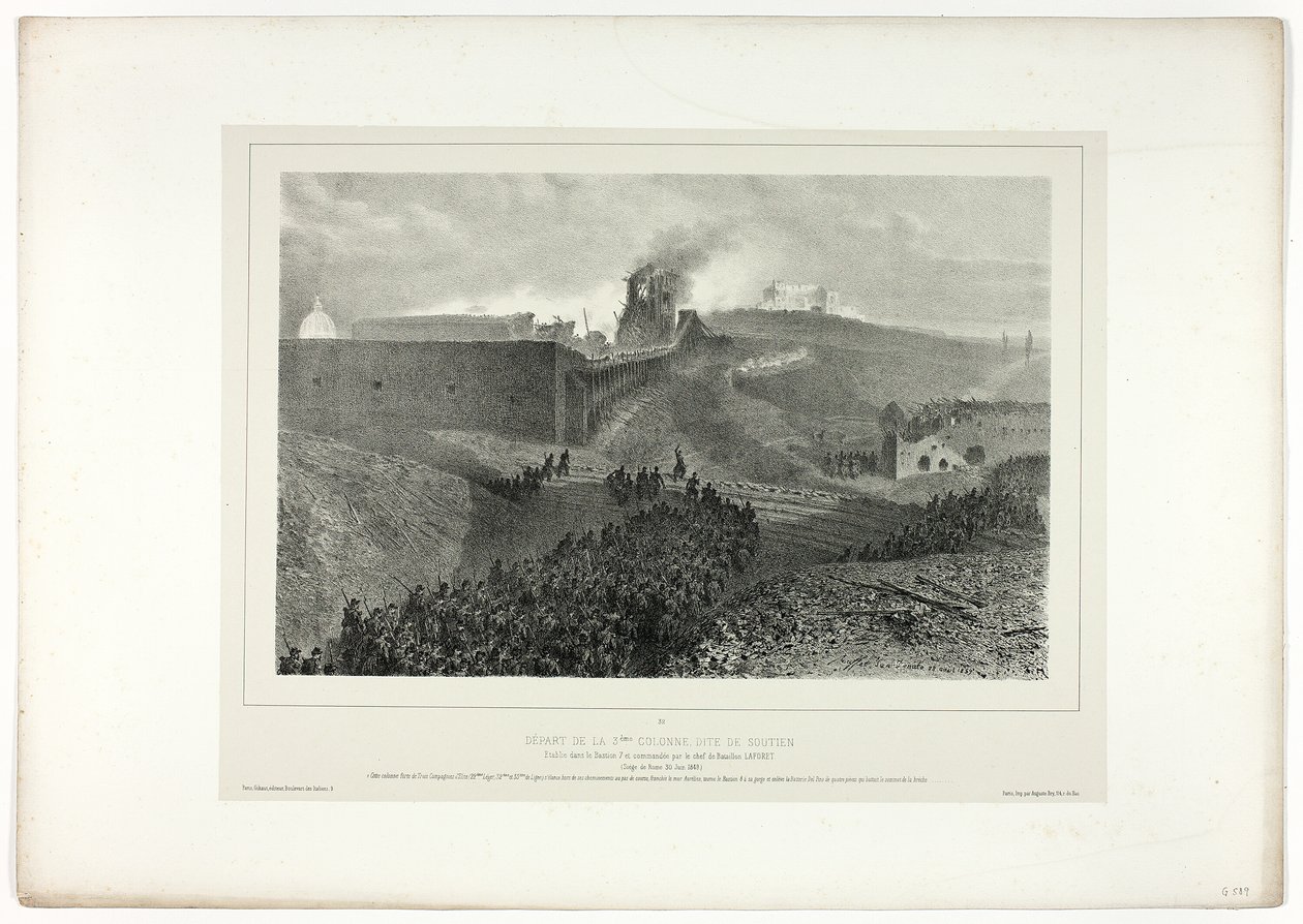 Departure of the Third Column, called the Support, from Souvenirs d’Italie: Expedition to Rome by Denis Auguste Marie Raffet