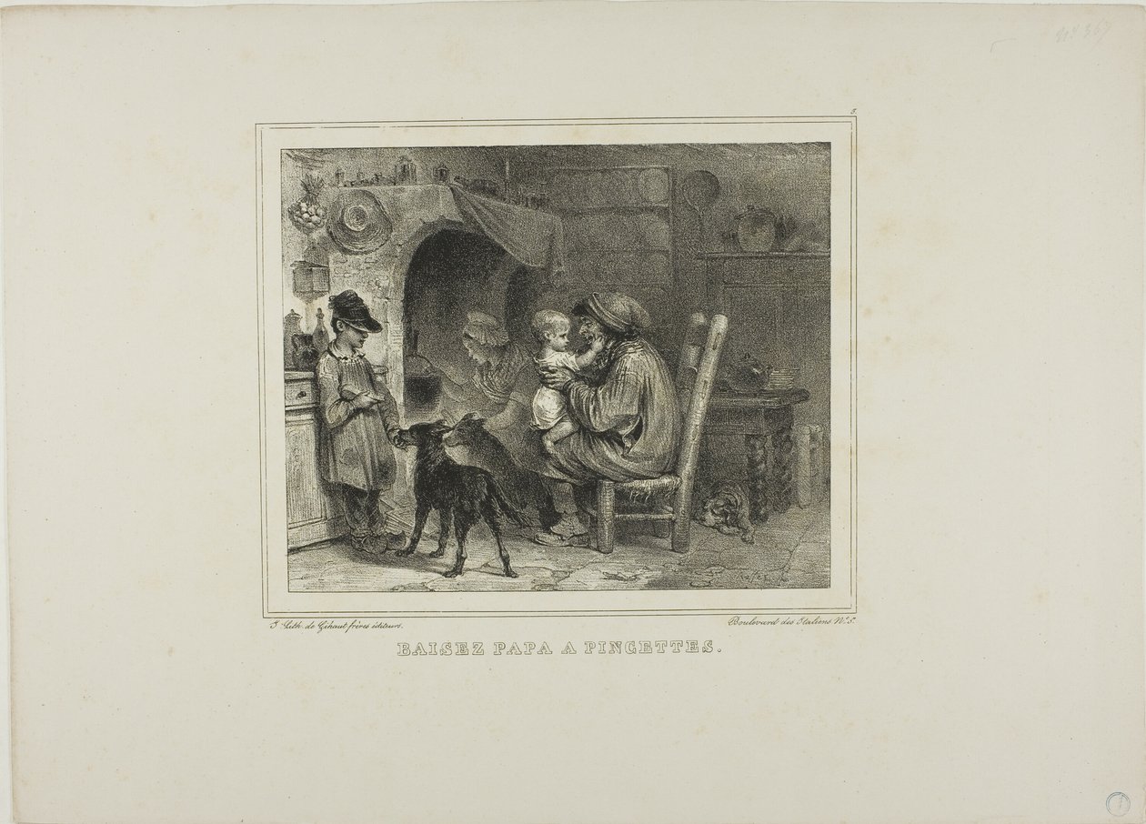Kiss Papa with Pinches by Denis Auguste Marie Raffet