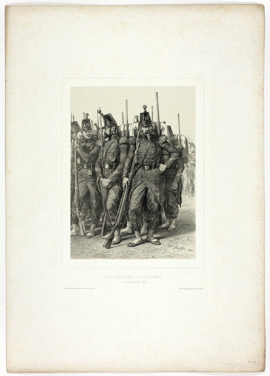 Ready to Leave for the Eternal City, from Souvenirs d’Italie: Expédition de Rome by Denis Auguste Marie Raffet