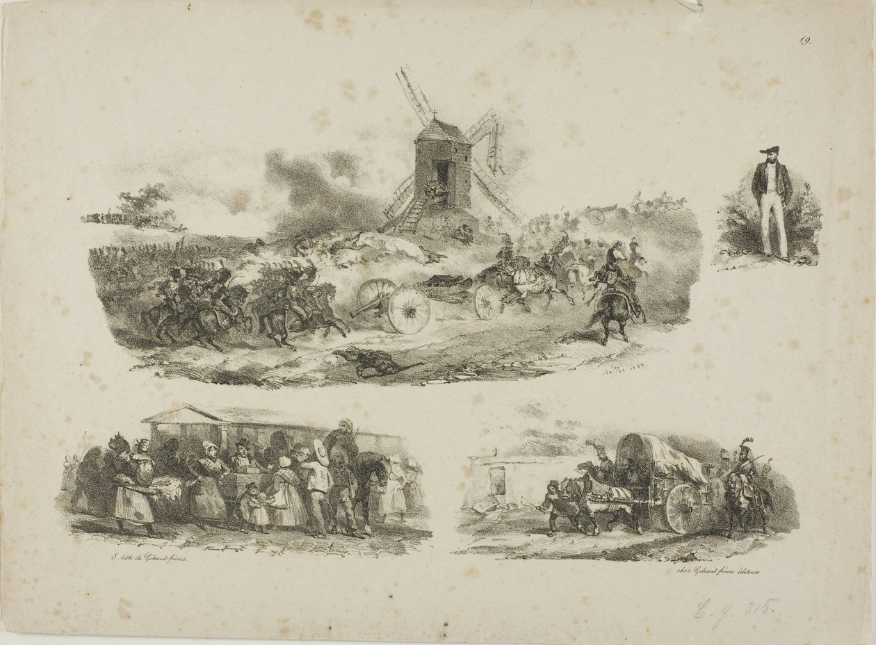 Sheet of Sketches by Denis Auguste Marie Raffet