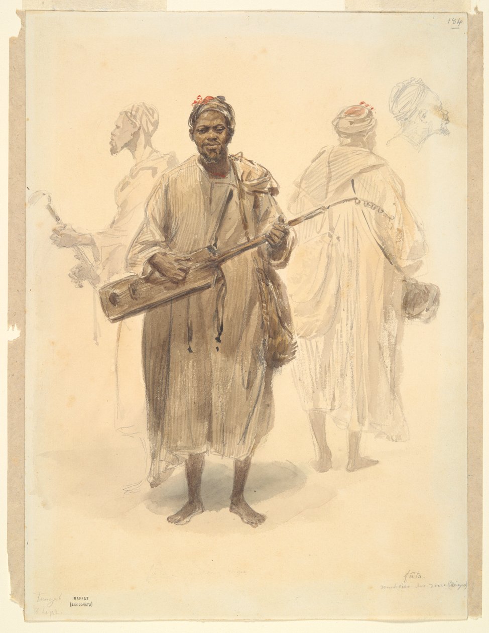 A Moorish Street Musician in Tangier by Denis Auguste Marie Raffet