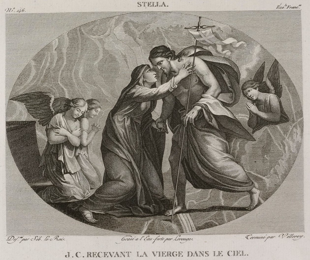Jesus Christ Receiving the Virgin in Heaven by Denis Sebastien Leroy