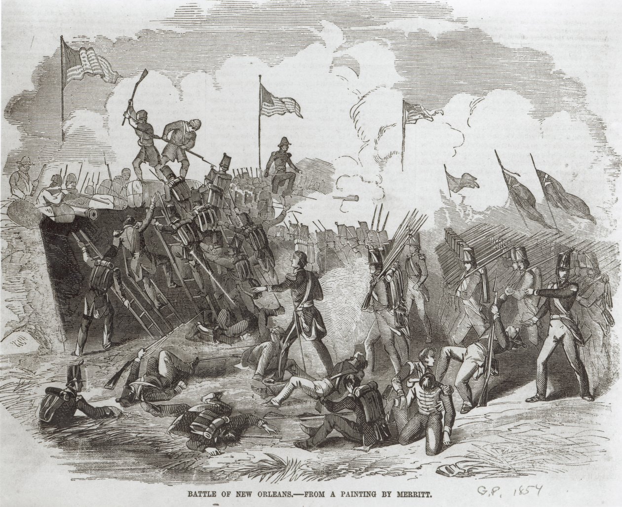 The Battle of New Orleans, 8th January 1815, engraved by Thomas Phillibrown, 1856 by Dennis Malone Carter