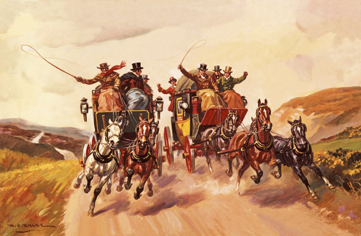 Race Between Stage Coaches by Derek Charles Eyles