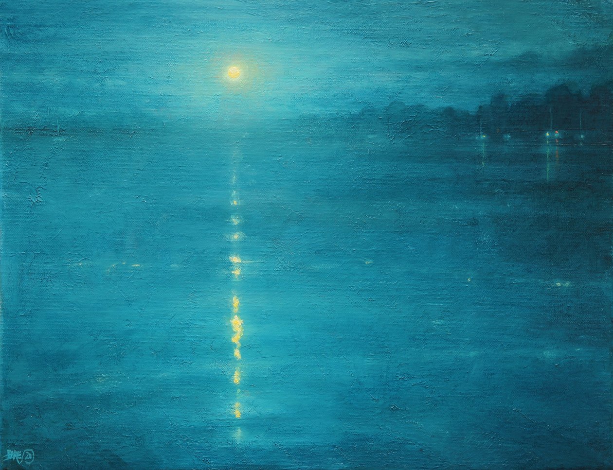 Moonrise On The Canal by Derek Hare