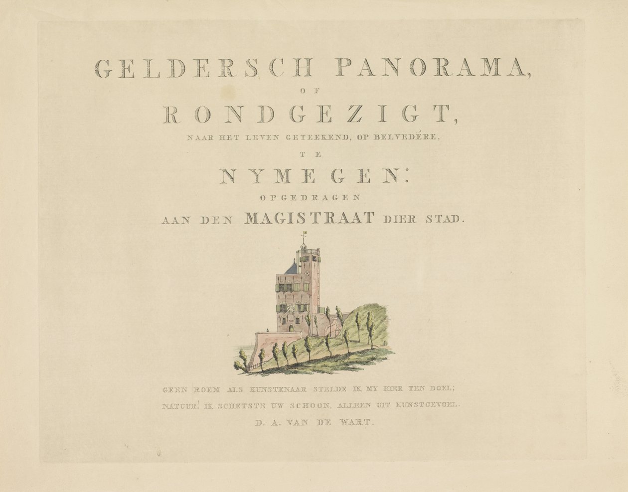 Belvedere in Nijmegen (series: Views Around the City of Nijmegen, Geldersch Panorama or Round View Drawn from Life at Belvedere in Nijmegen) by Derk Anthony van de Wart