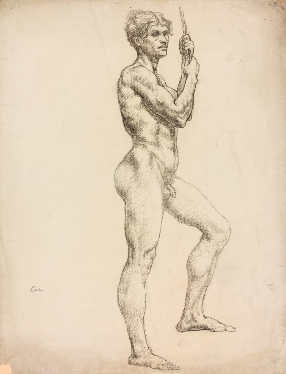A Study of a Male Figure by Derwent Lees