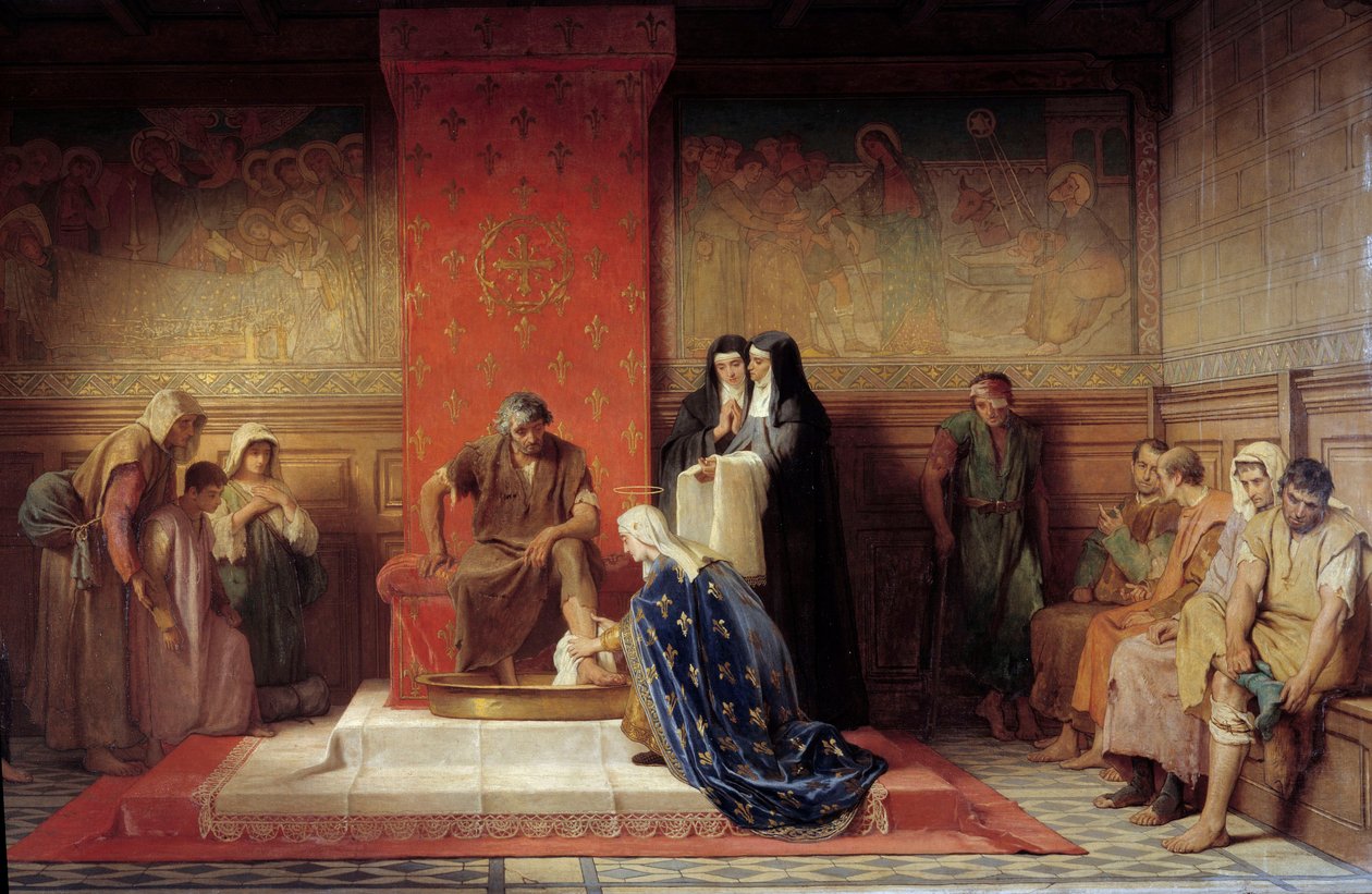Saint Elisabeth of France Washing the Feet of the Poor by Desire Francois Laugee