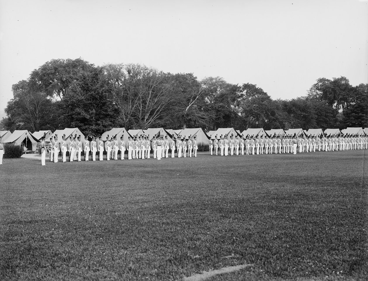 Dress Parade, Sunset Gun and Colors, West Point, New York, c.1905 by Detroit Publishing Co.