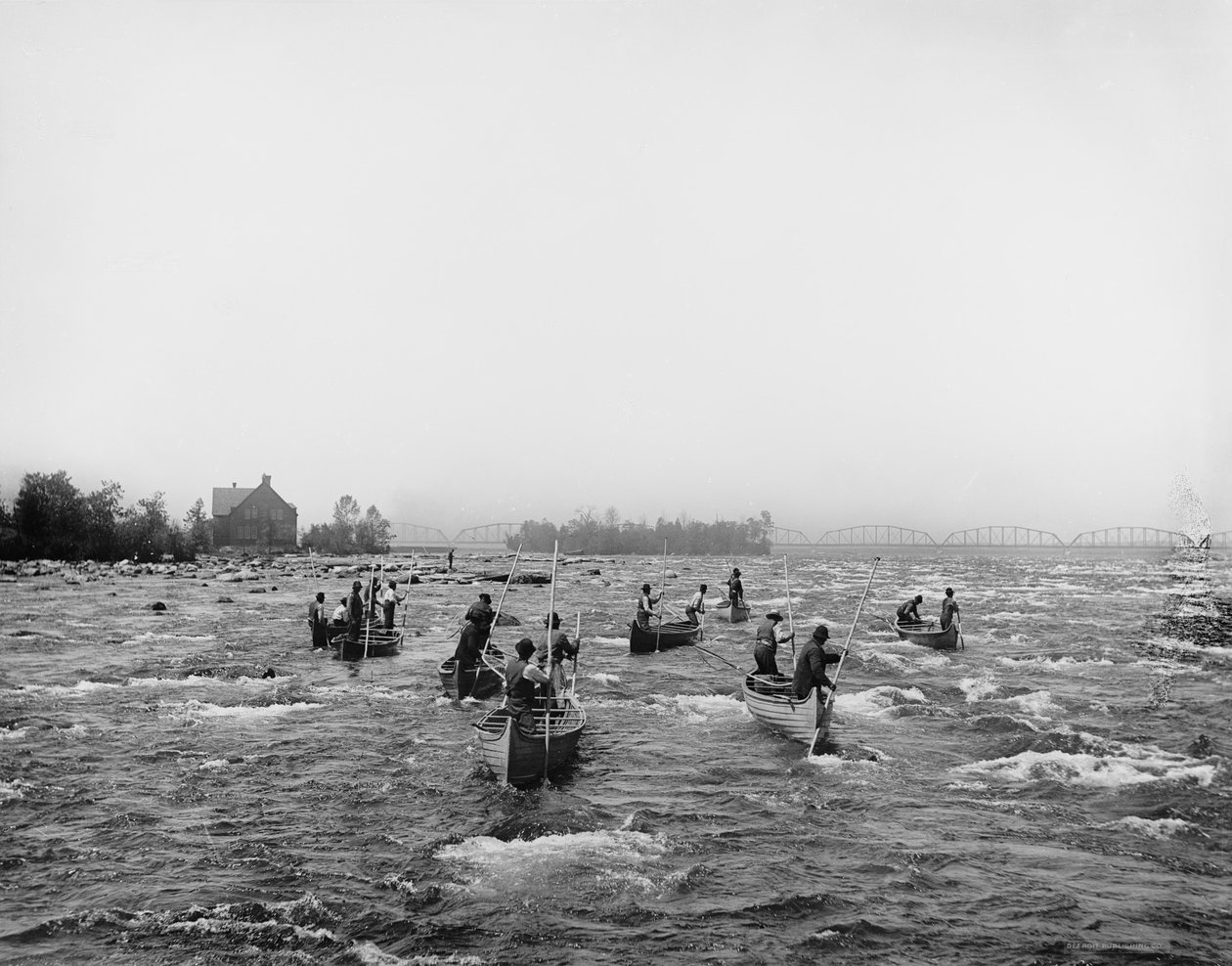 Indians Fishing in the Rapids, Sault Ste. Marie, Michigan by Detroit Publishing Co.