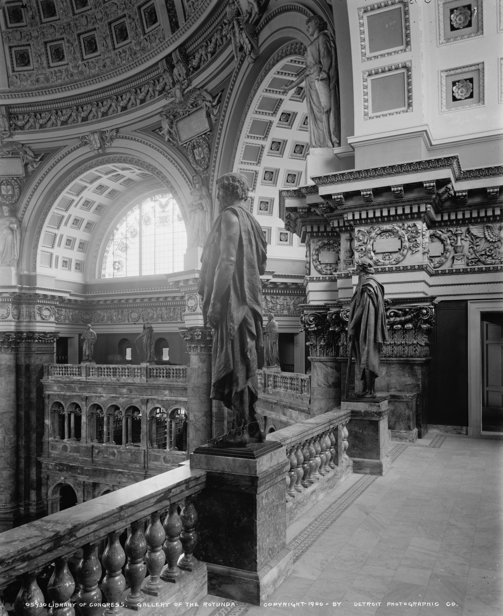 Library of Congress, gallery of the Rotunda, c.1900 by Detroit Publishing Co.