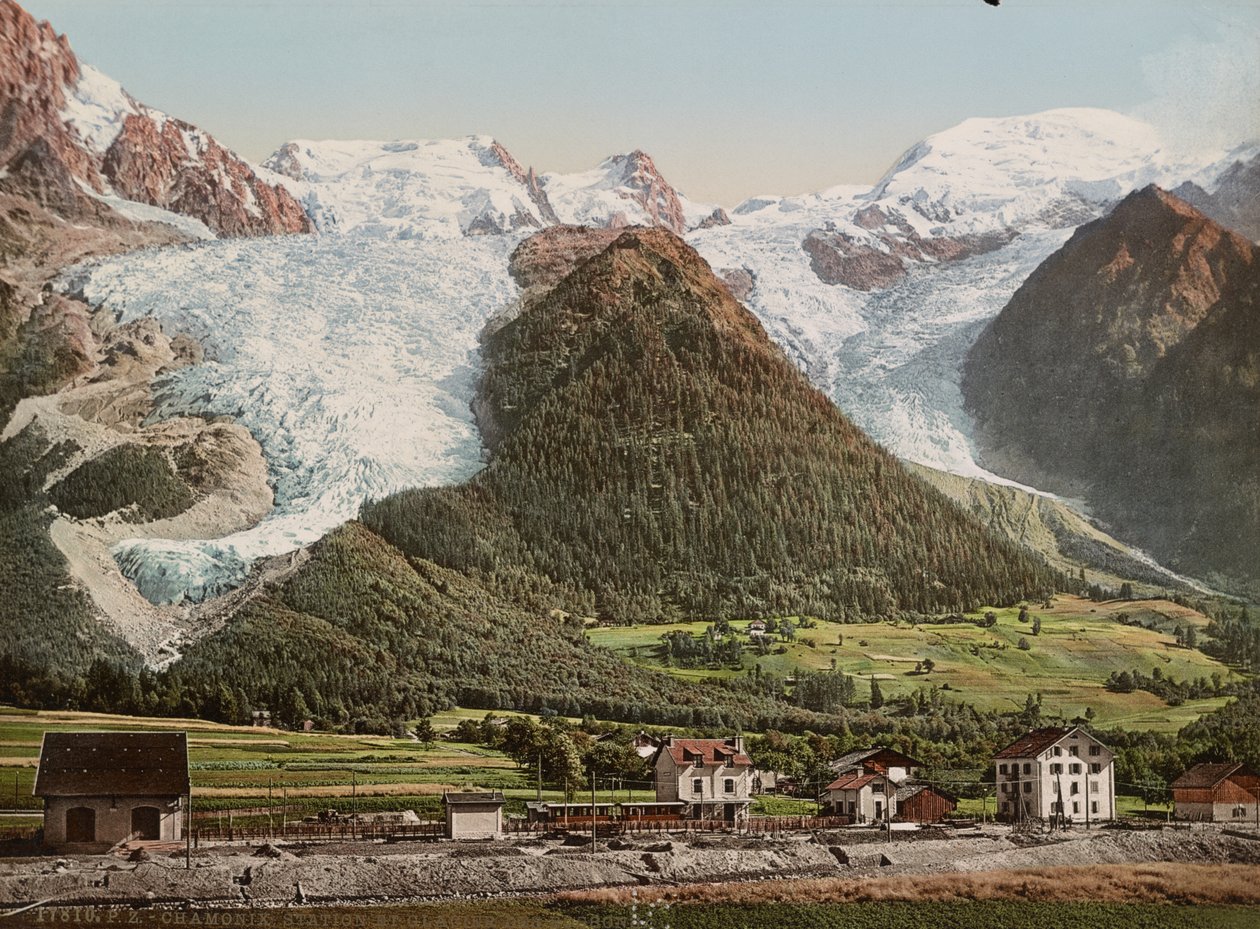 Chamonix Station and Glacier des Bossons, c.1890-1906 by Detroit Publishing Co.
