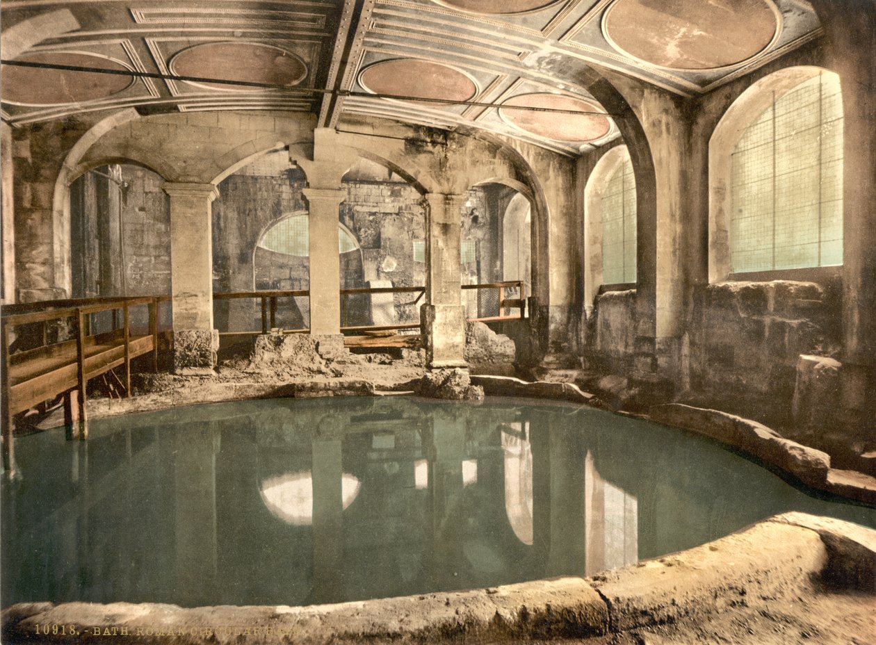 Roman Baths and Abbey, Circular Bath, Bath, c.1890-1900 by Detroit Publishing Co.