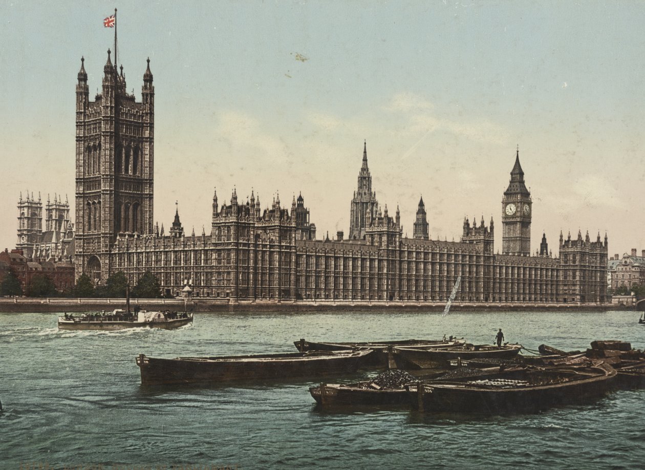 Houses of Parliament from the river, London, c.1890-1900 by Detroit Publishing Co.