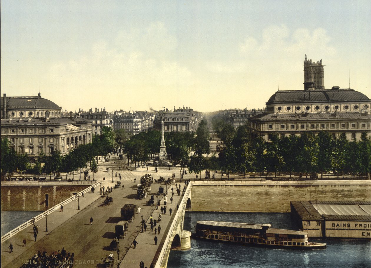 Place du Chatelet, Paris, c.1890-1900 by Detroit Publishing Co.