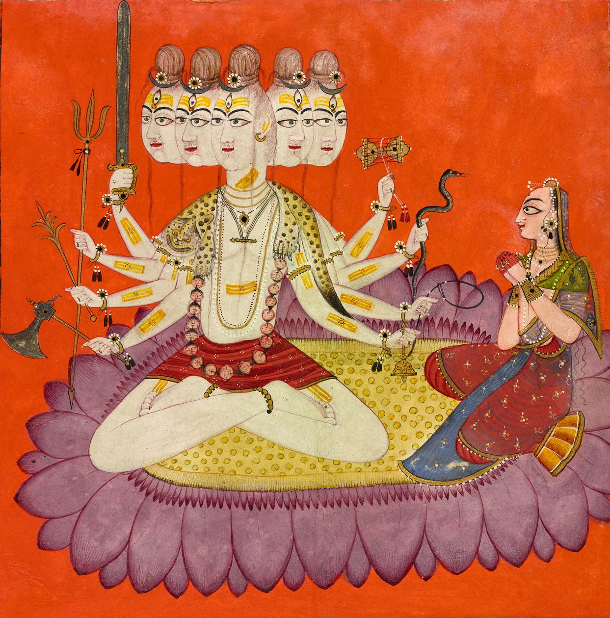 Sadashiva Worshipped by Parvati, c.1690 by Devidasa (attr.to)