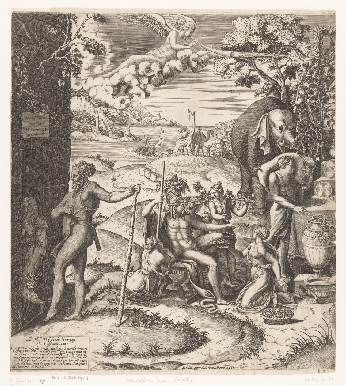 Preparations for the wedding feast of Amor and Psyche (left part) by Diana Mantuana