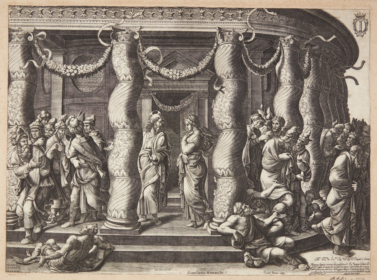 Christ and the Woman Taken in Adultery by Diana Scultori