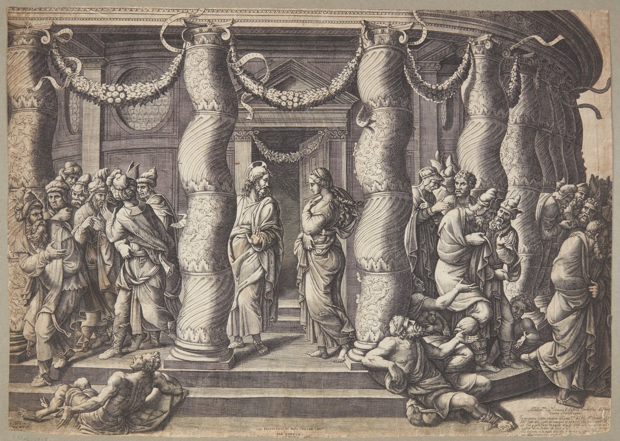 Christ and the Woman Taken in Adultery by Diana Scultori