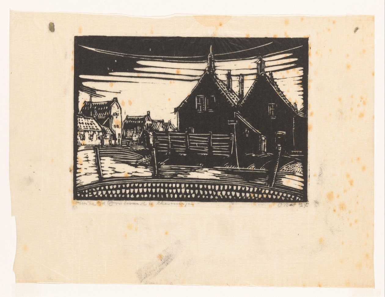 Houses on the Boulevard in Scheveningen by Dick Ket (signed by artist)