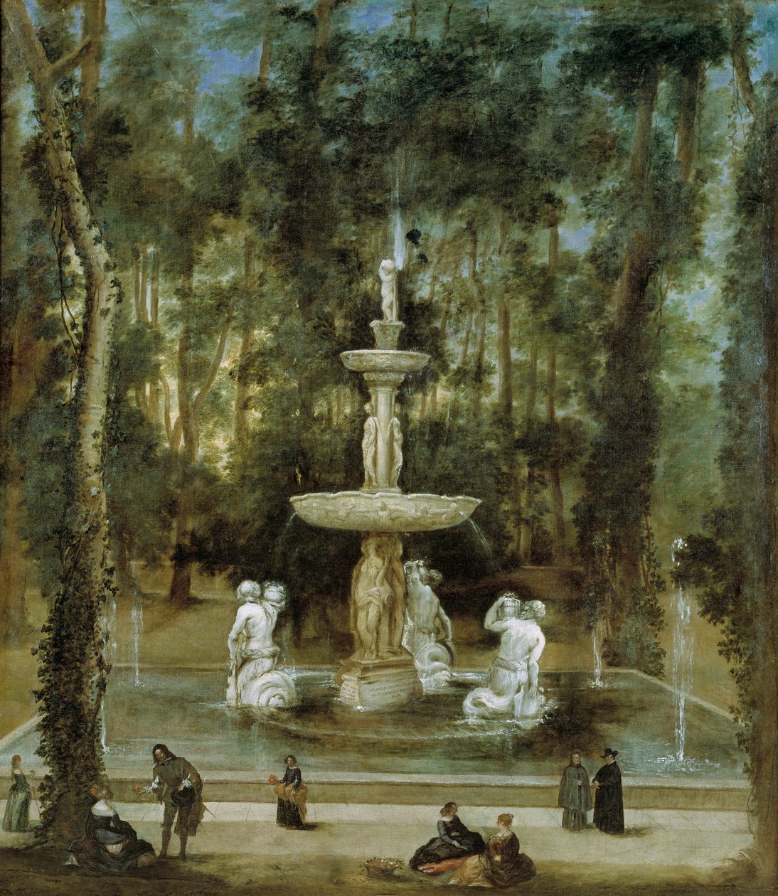 The Fountain of the Tritons in the Garden of the Island in Aranjuez by Diego Velázquez