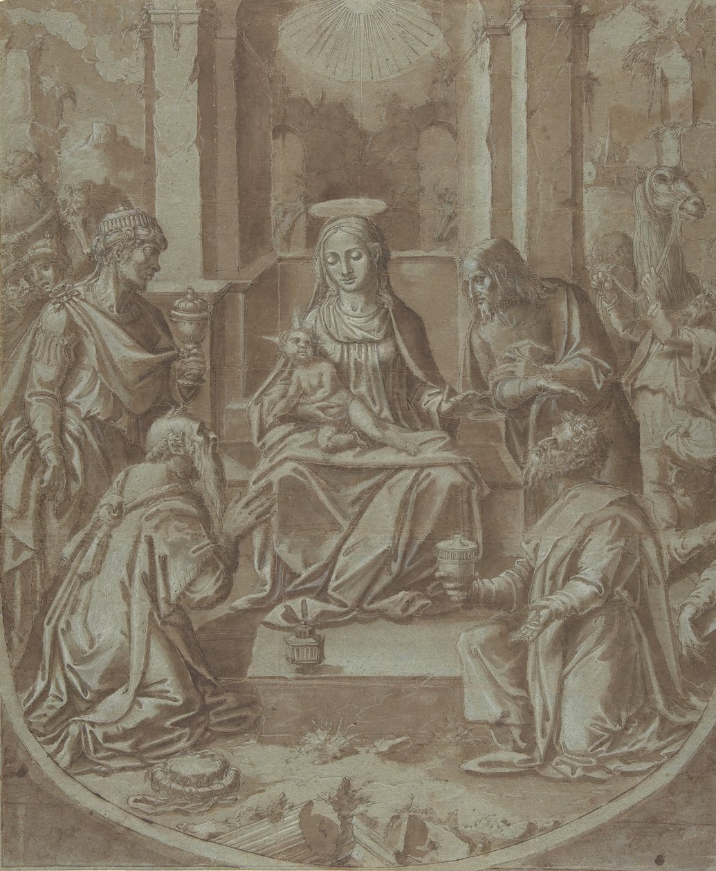 The Adoration of the Magi (Cartoon for an Embroidery) by Diego Lopez de Escuriaz.