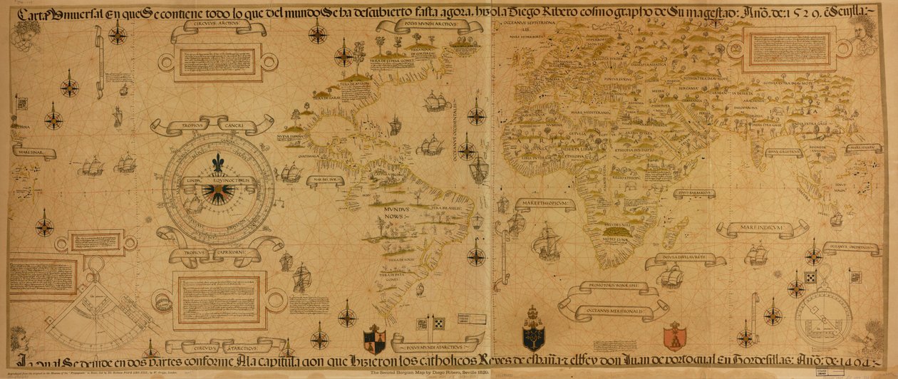 Universal Map Containing All Discoveries of the World by Diego Ribero