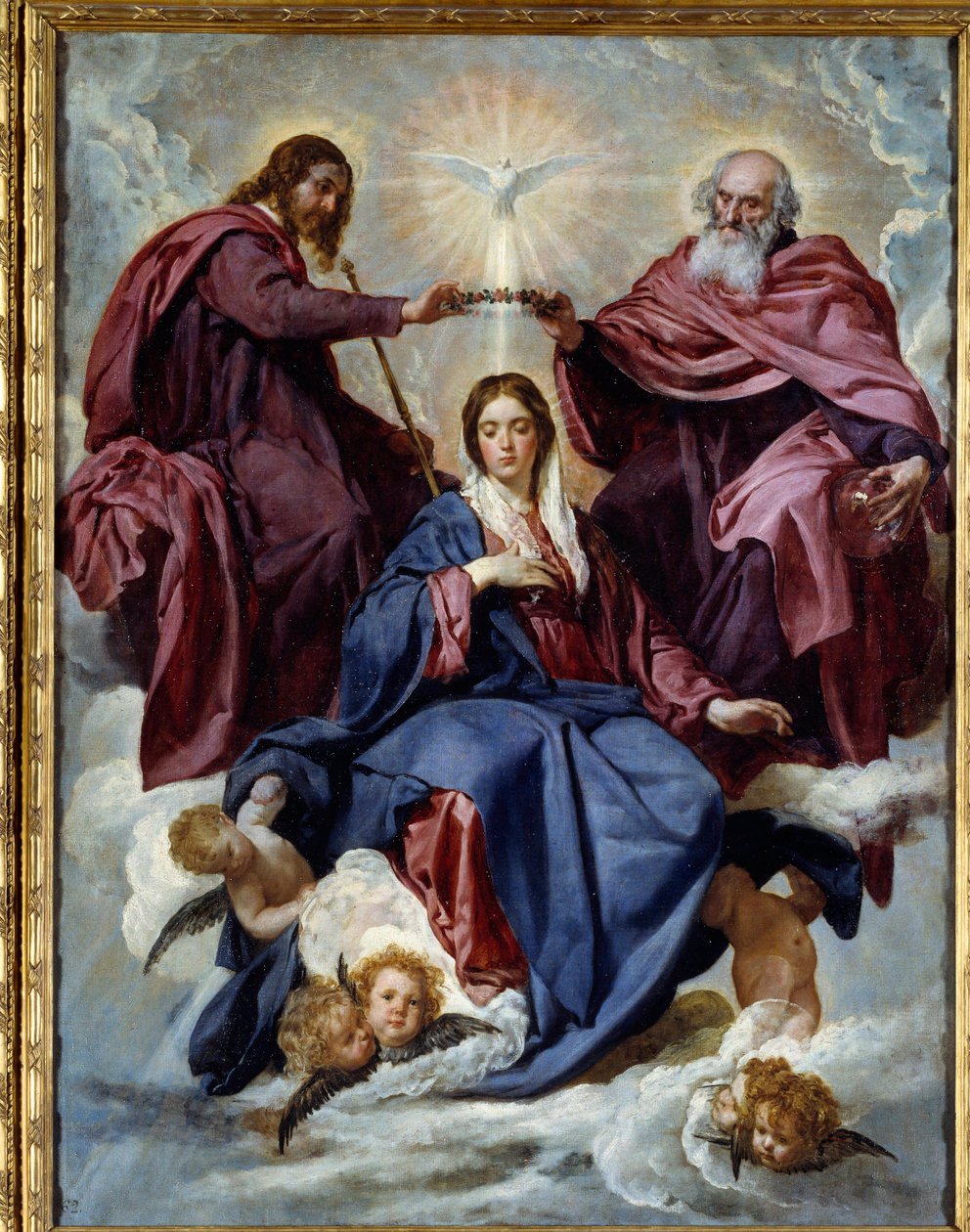 The coronation of the Virgin. Painting by Diego Rodriguez de Silva y Velasquez (1599-1660) by Diego Velázquez