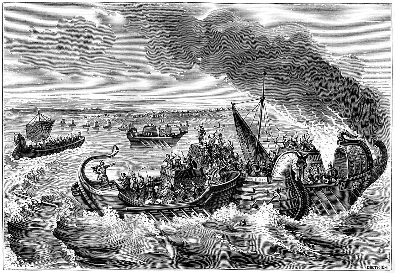 Combat Between Roman and Veneti Vessels, Loire River by Dietrich