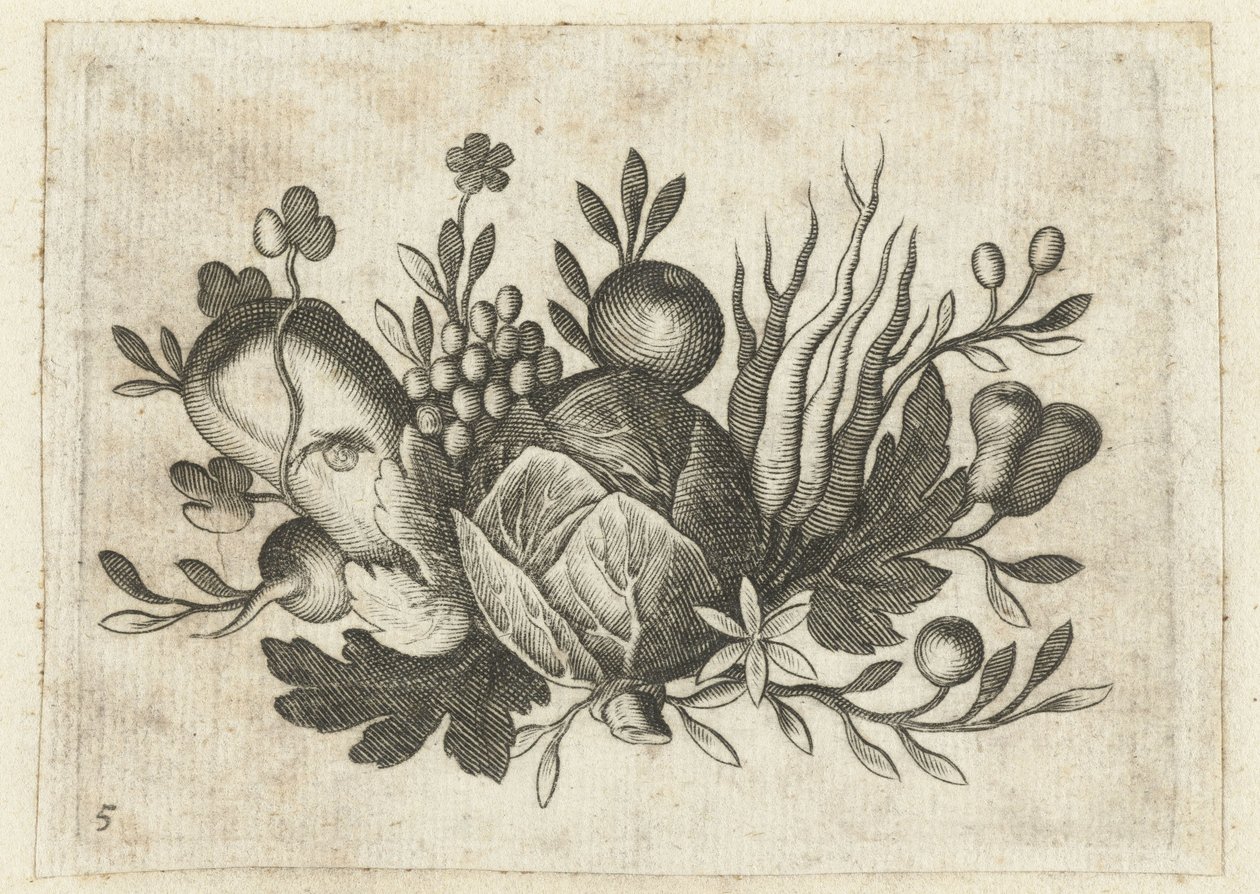 Festoon of Fruits (series title: Fruchtenbuchlein zum Reisen dienlich) by Dietrich Krüger (attributed to)
