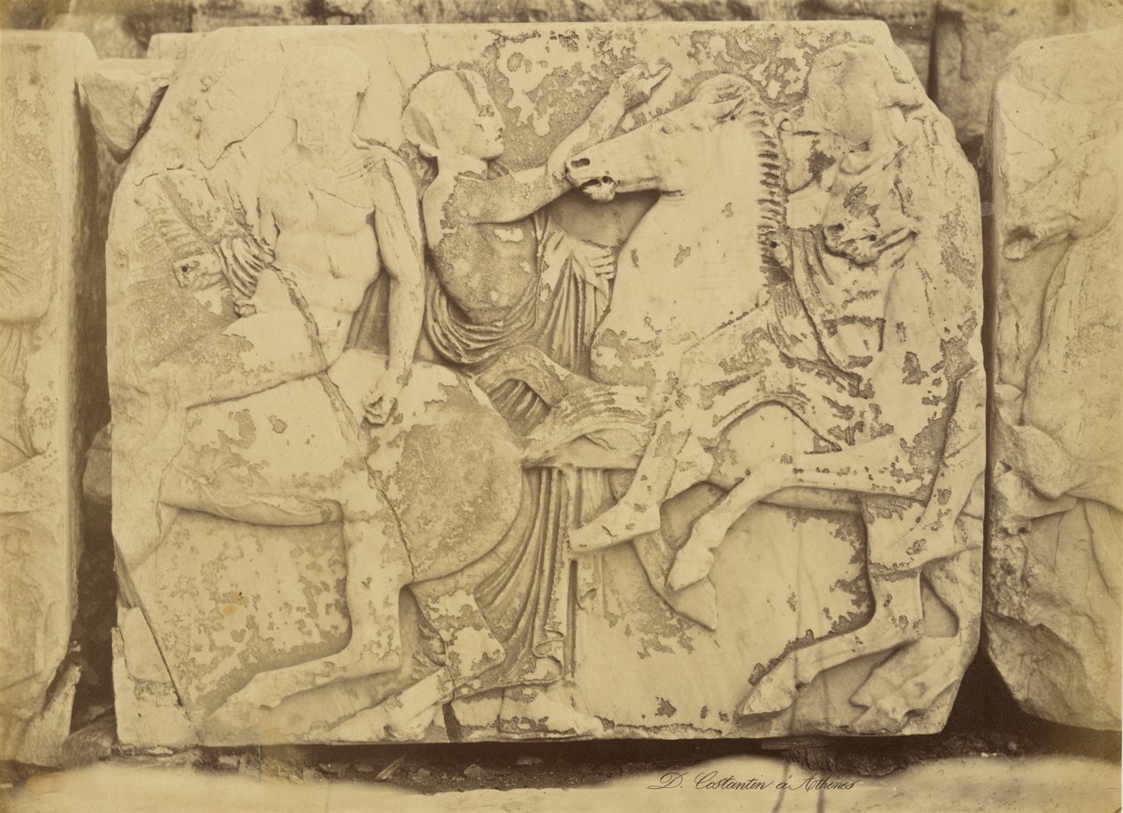 Athens - Sculptural Fragment, Parthenon Frieze by Dimitrios Constantin